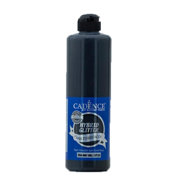 Cadence Hybrid Glitter Acrylfarbe HSG-060 Schwarz 500 ml