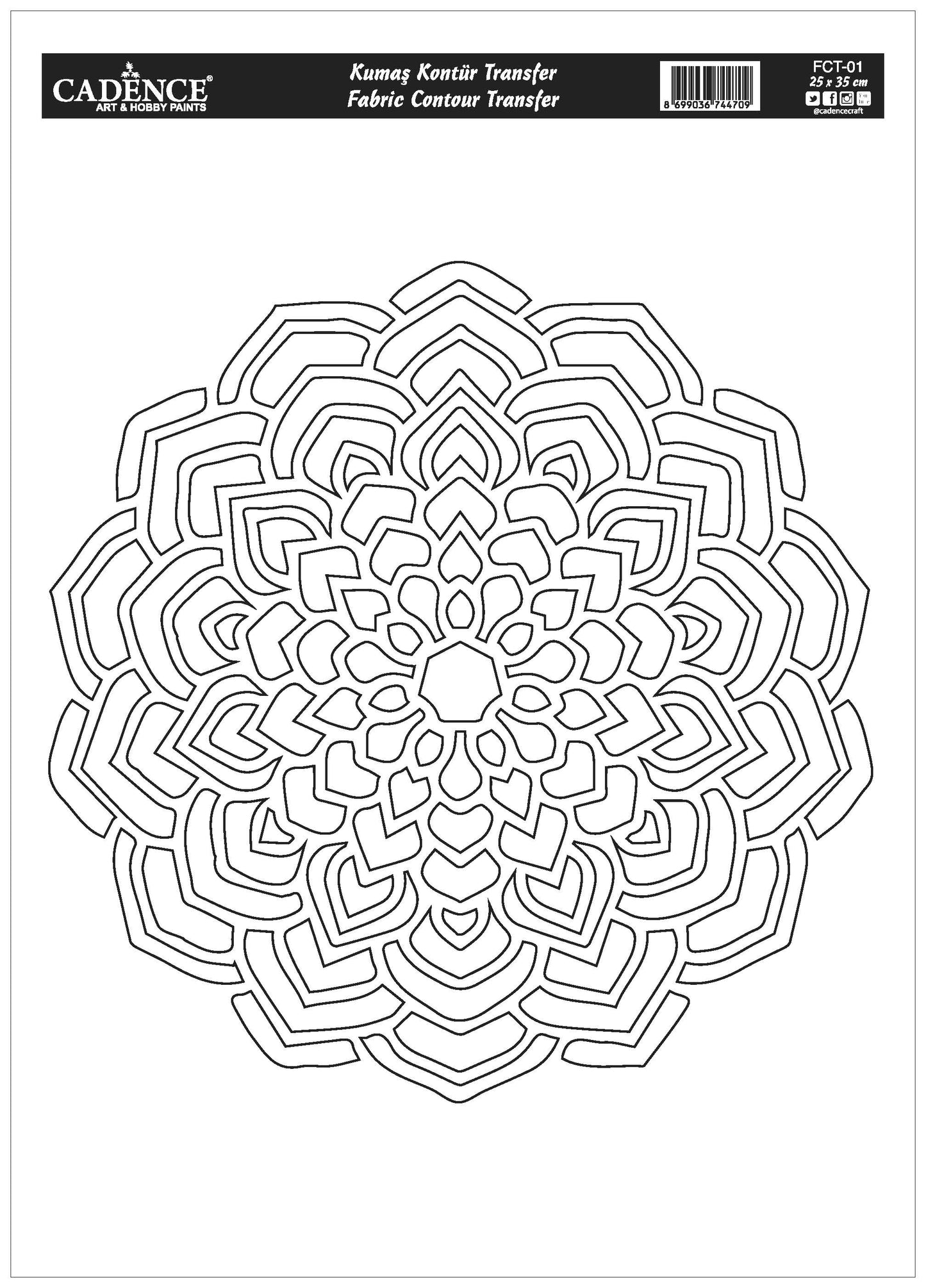Cadence Textiltransfer 25x35 cm Mandala Outline FCT-01
