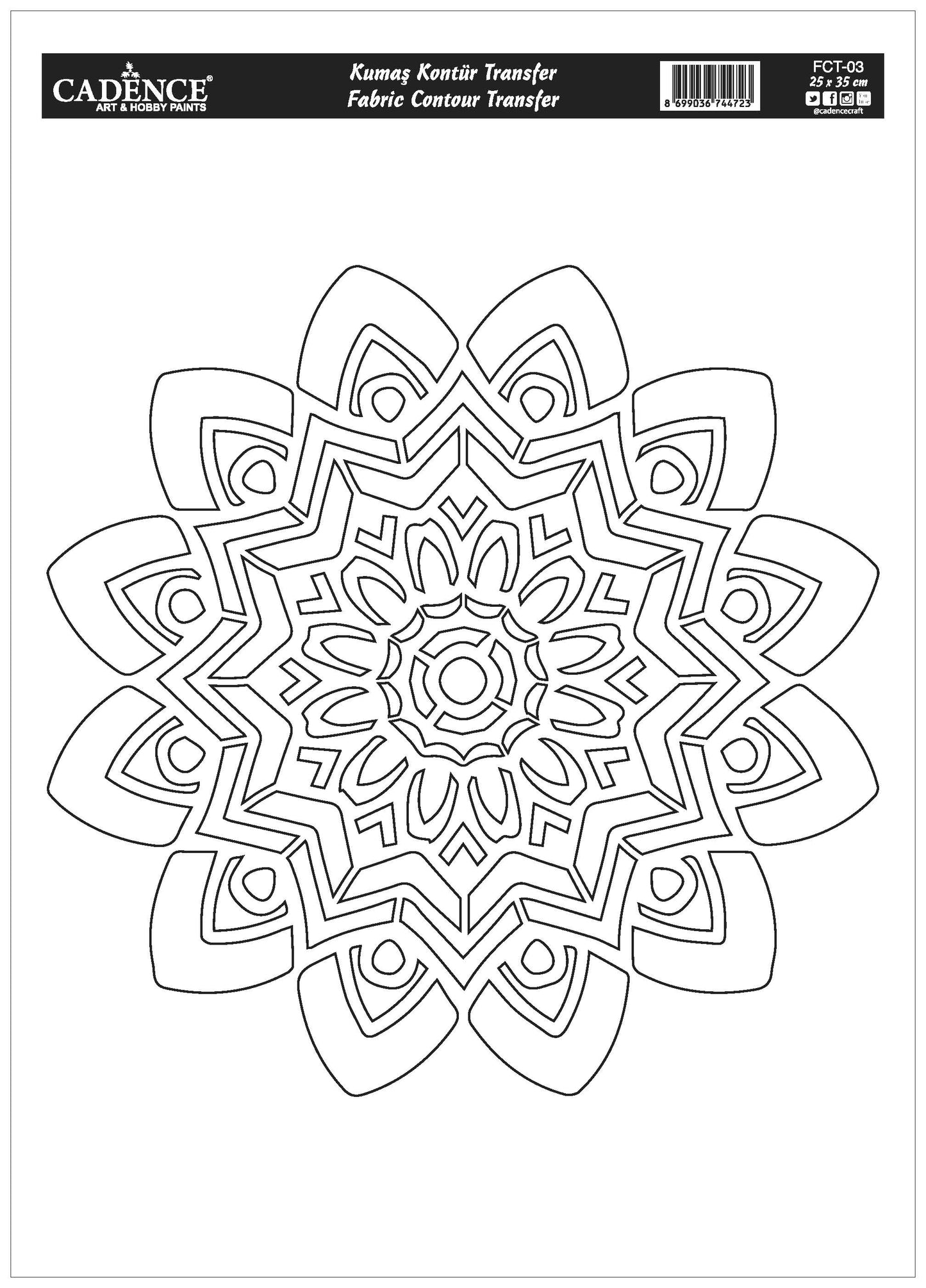 Cadence Textiel Transfer 25x35 cm Mandala Outline FCT-03