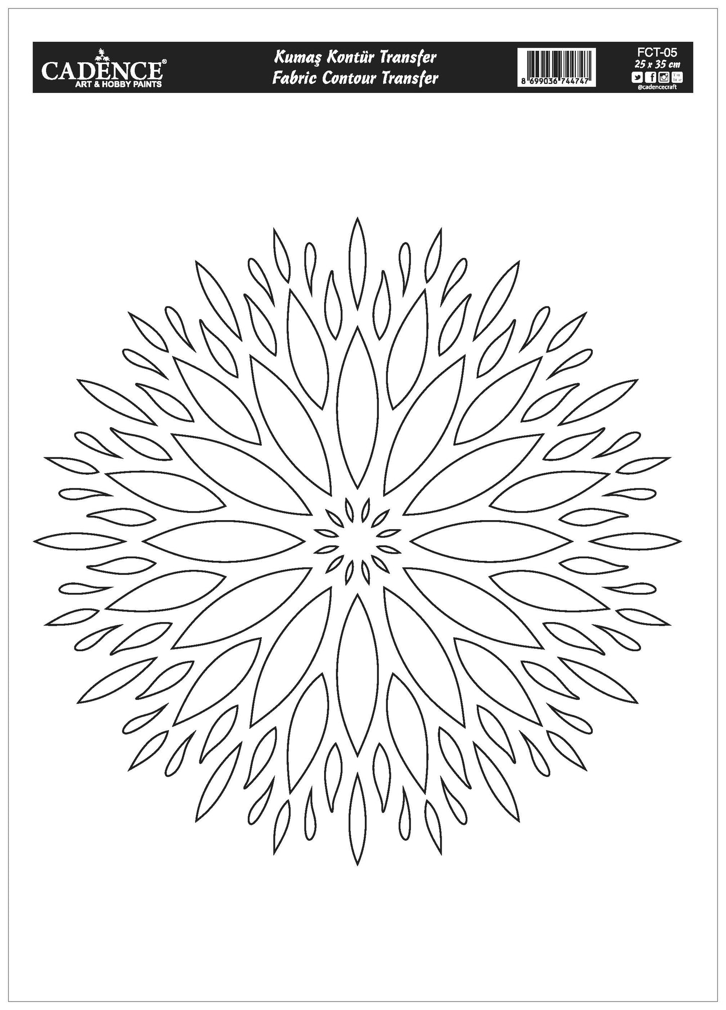 Cadence Textiel Transfer 25x35 cm Mandala Outline FCT-05