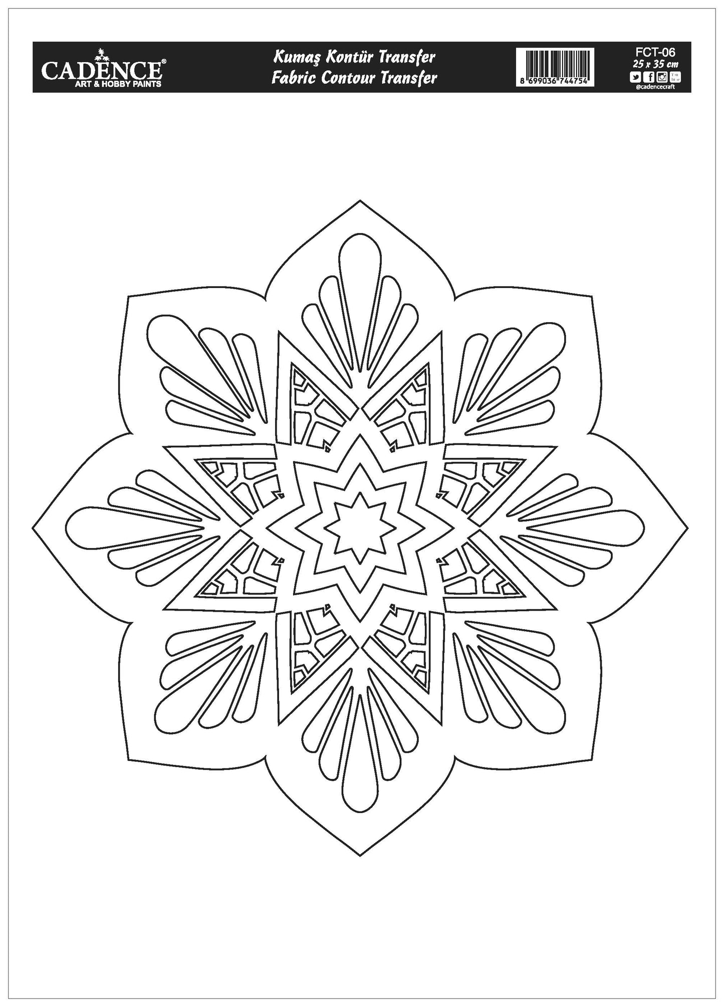Cadence Textil Transfer 25x35 cm Mandala Outline FCT-06