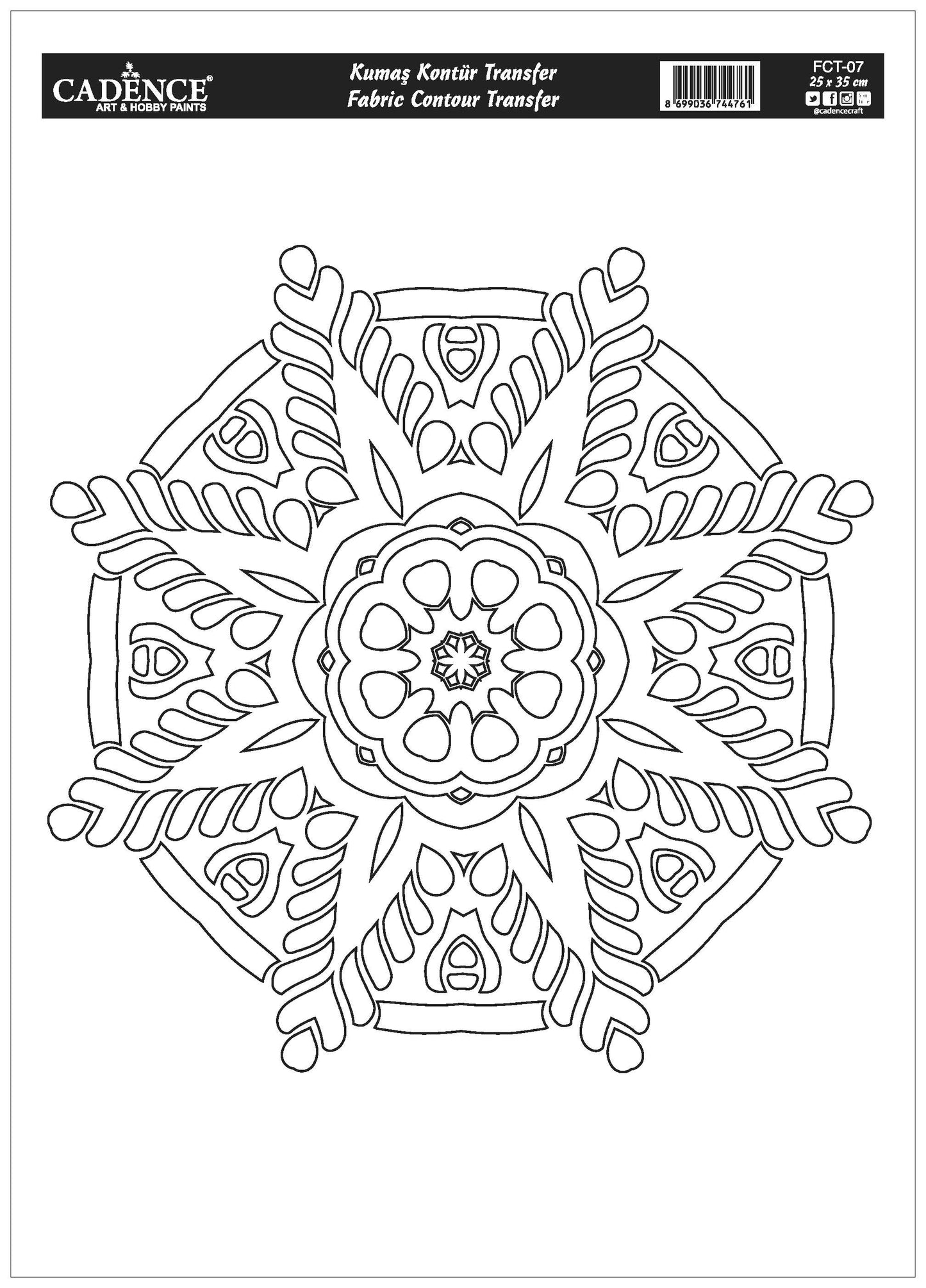 Cadence Textiel Transfer 25x35 cm Mandala Outline FCT-07