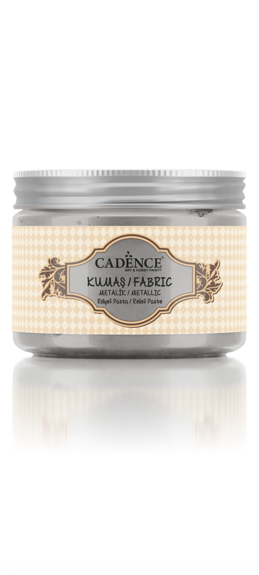 Cadence Textile Metallic Relief Paste 150 ml Silver