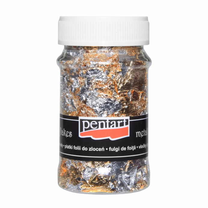 Pentart Metal Flakes Gold & Silver 100ml M12