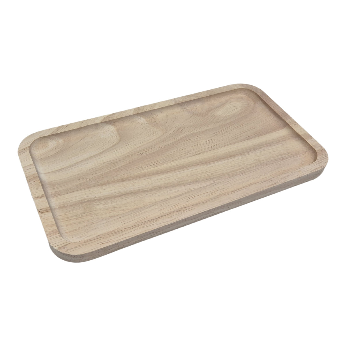 Serviertablett - Rechteckig Kautschukholz Klein 26 x 14 x 2 cm