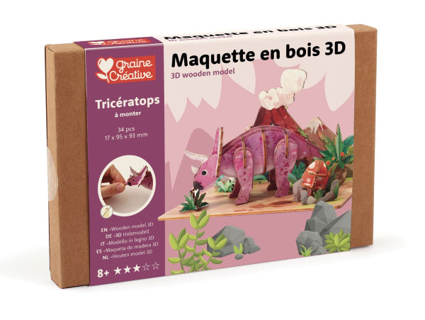 GC 3D Houten Puzzel Triceratops