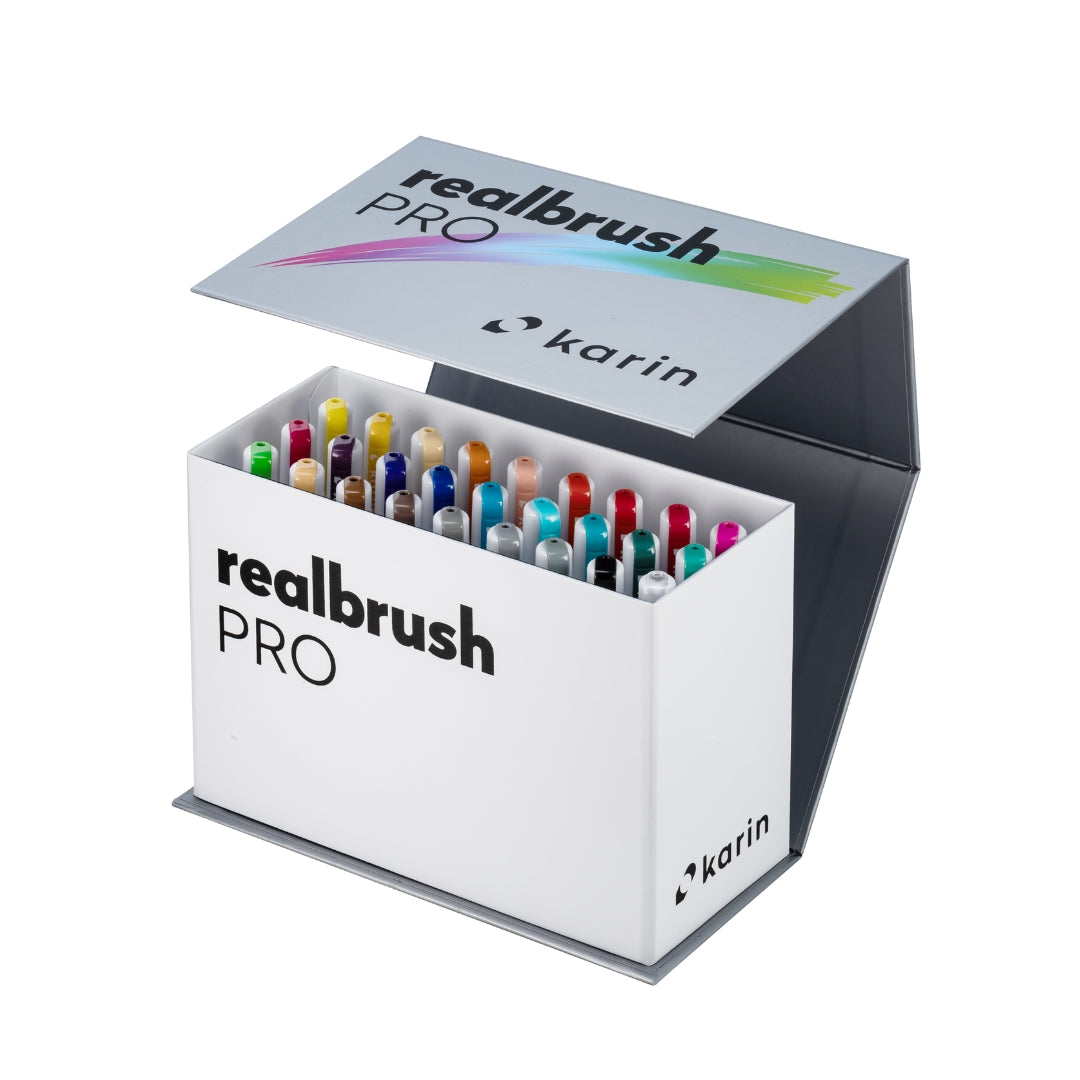 Karin Realbrush PRO Mini Watercolor Markers Box 26 Colors + 1 Blender