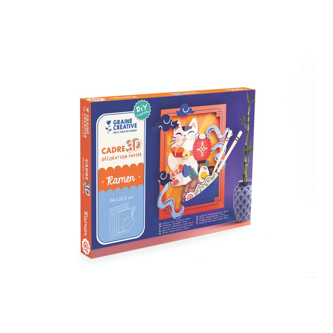 GC 3D Tableau Happy Cat Noodles 34 x 25,5 cm