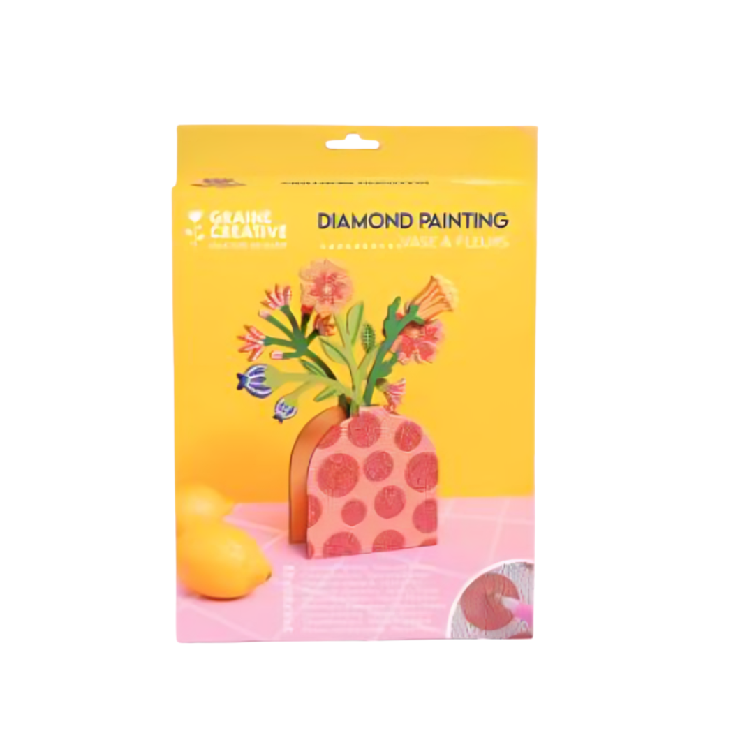 GC Diamond Painting Set Blumen und Vase 19,5 x 24,5 x 5 cm Rot