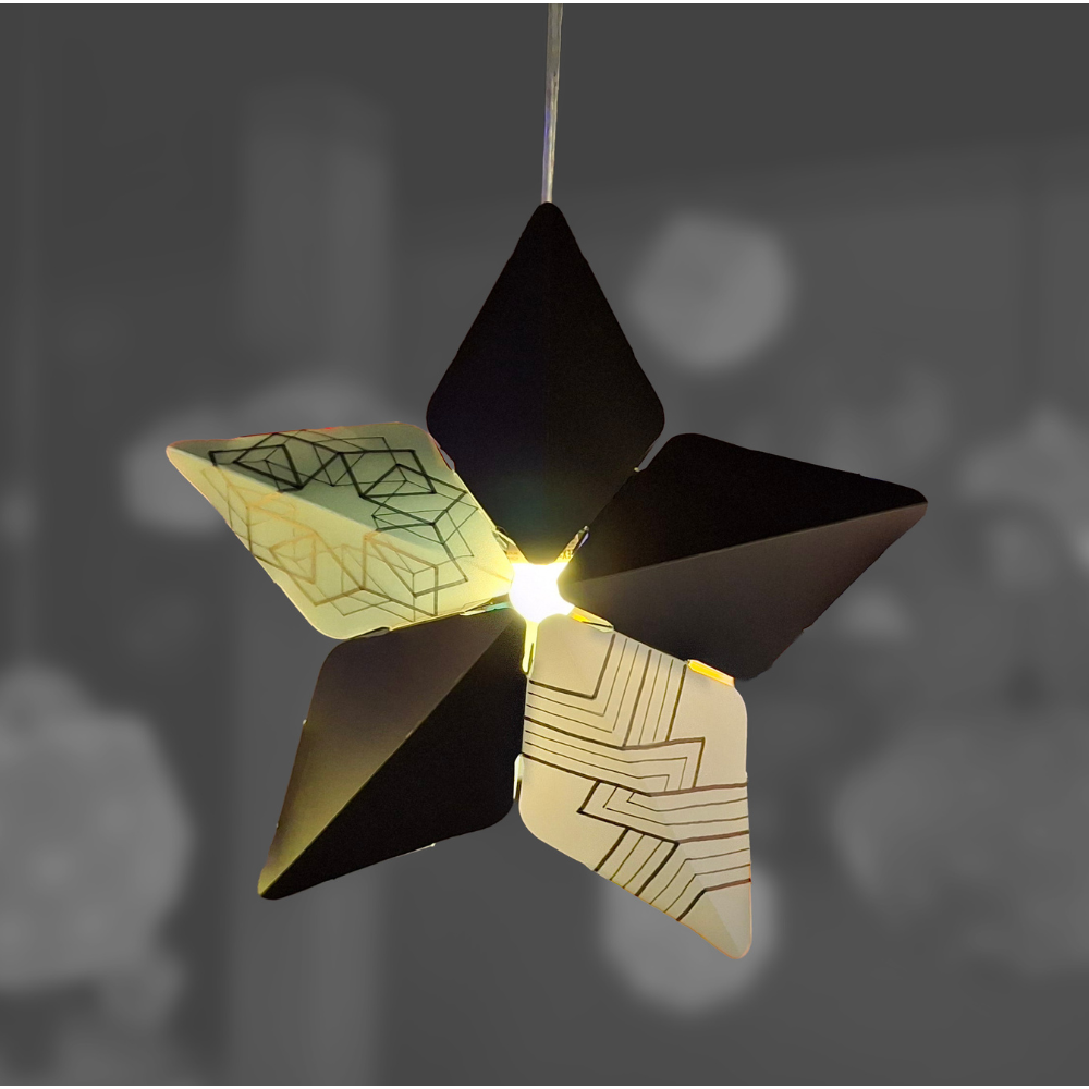 Sheedz Lampenform-Weihnachtsstern Transparent, Weiß und Schwarz