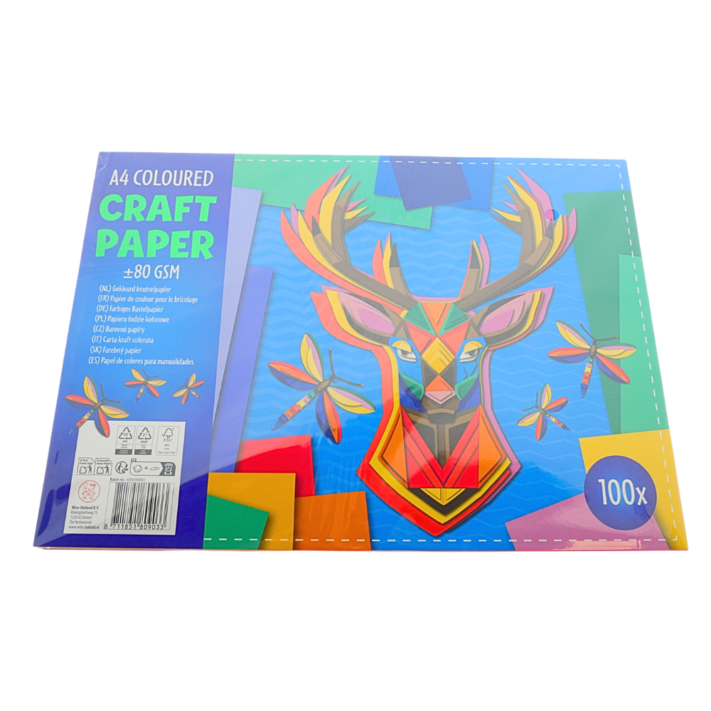 Wins Colorful Craft Paper A4 100 Sheets