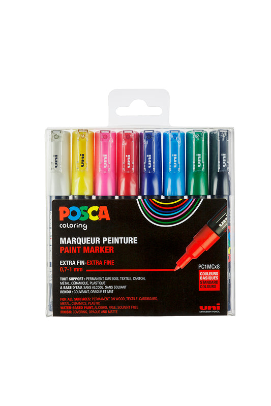 Uni Posca Verfmarker 8 Set 1MC Basis