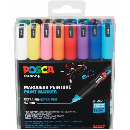 Uni Posca Lackmarker 16er Set 1MR Basic