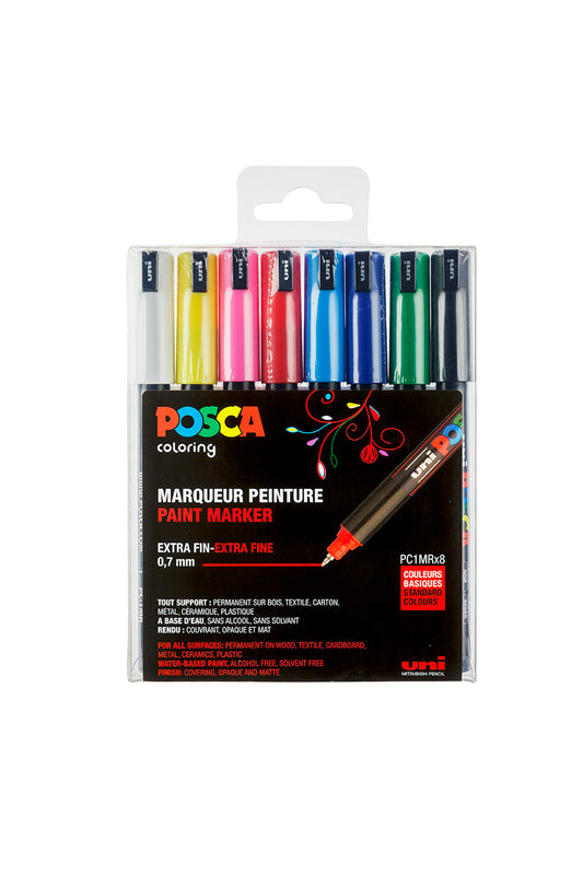 Uni Posca Verfmarker 8 Set 1MR Basis