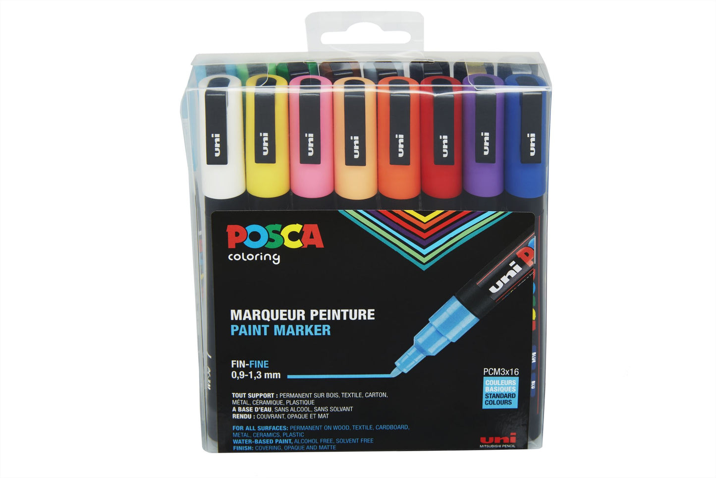 Uni Posca Verfmarker 16 Set 3M Basis