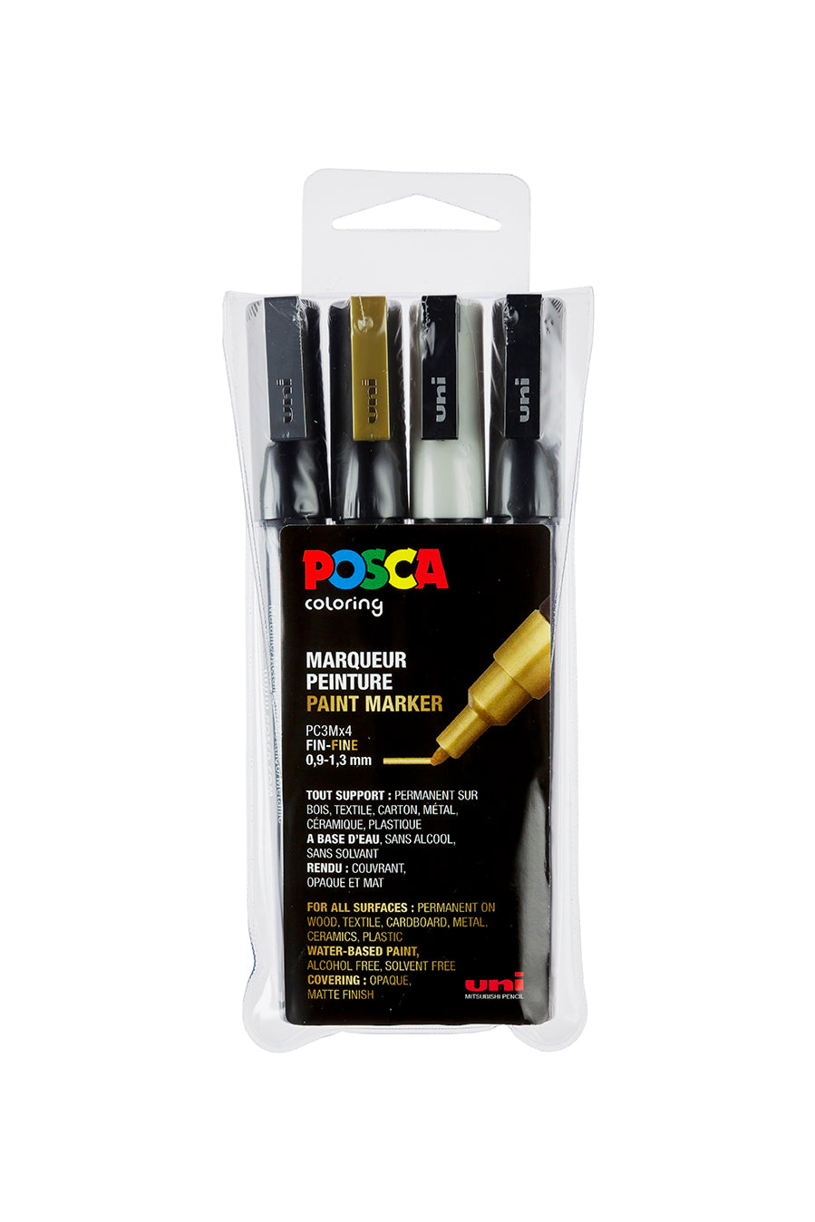 Uni Posca Lackmarker 4er Set 3M Metallic