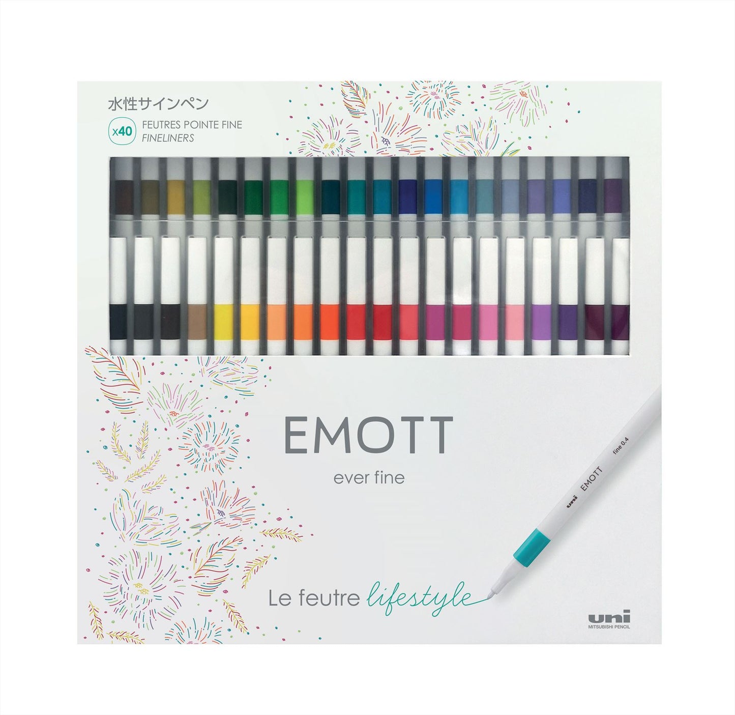 Uni Emott Fineliner-Set 40 Stück