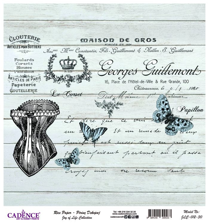 Cadence Reispapier Decoupage Joy of Life 012 30x32 cm Georges Guillemont