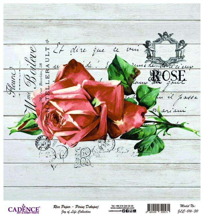 Cadence Rice Decoupage Paper Joy of Life 016 30x32 cm Rose