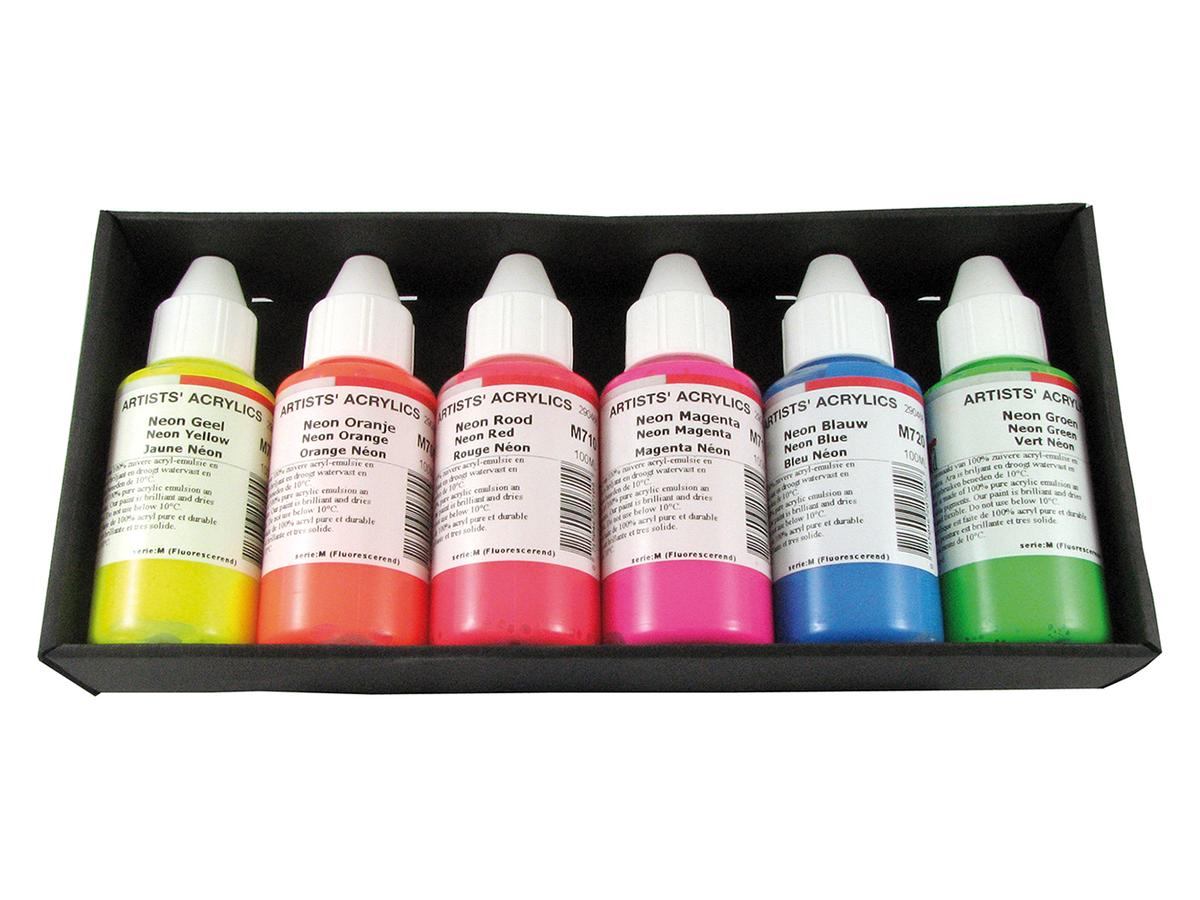 Ara Acrylfarbe Set 6x100 ml Neon