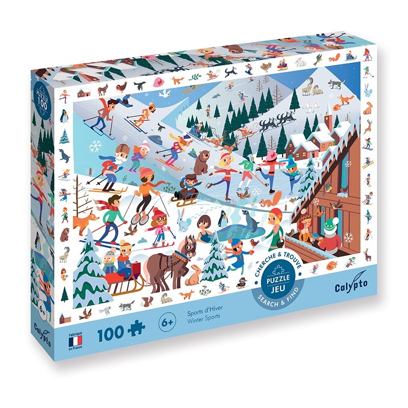 SentoSphère Puzzel Zoek en Vind Wintersport 100 stukjes