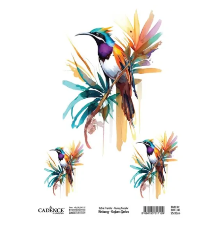 Cadence Birdsong Textile Transfer 25x35 cm Tropical bird
