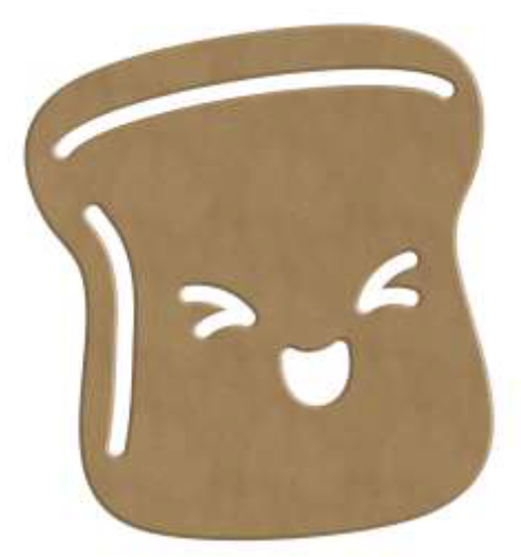 Gomille MDF Figure Kawaii Toast 13x14 cm