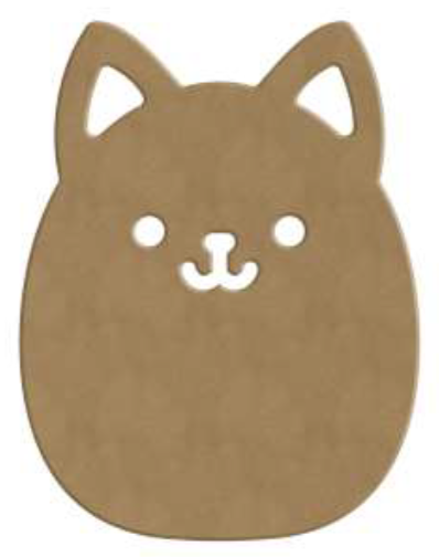 Gomille MDF Figuur Kawaii Kat 12x16 cm