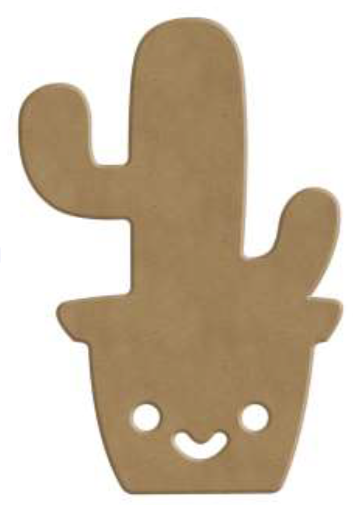 Gomille MDF Figure Kawaii Cactus 9x14 cm