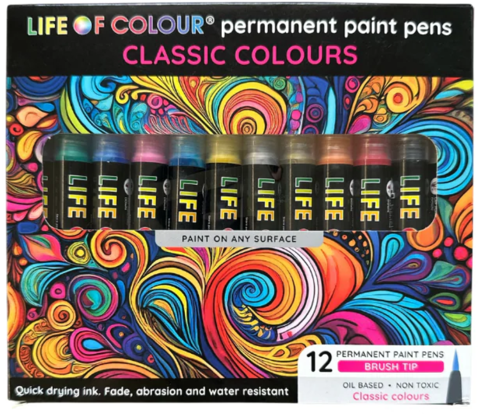 LOC Permanente Acrylmarkers 12 Klassieke Kleuren