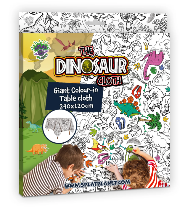 Splat Planet Kleur je eigen Tafelkleed Dino 240 × 120cm
