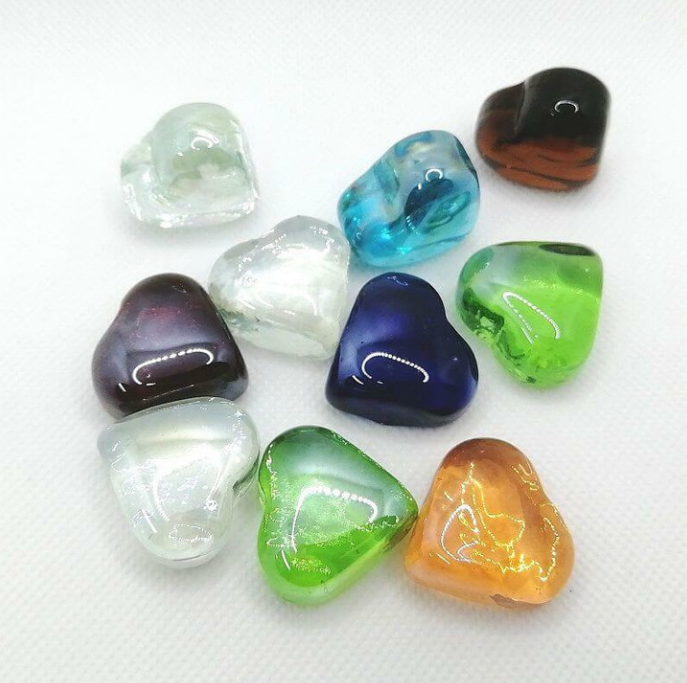 Mosaikstein Glas Nuggets Herz Multicolour 200g