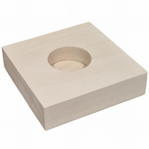 Wooden Tealight Holder Square Low 9.8x9.8x2.5 cm
