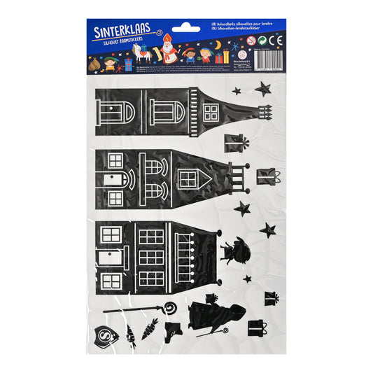 Wins Sinterklaas Silhouette Raamstickers A4 2 vel 37 × 21,5 × 1,5 cm