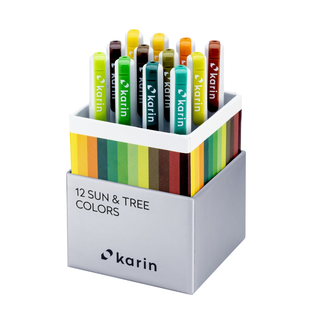 Karin Realbrush PRO Aquarellmarker-Set 12 Farben Sun and Tree