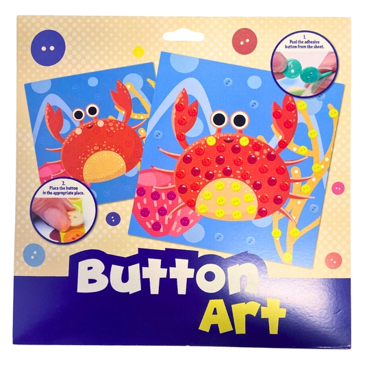 Wins Knopenkunst Button Art Schilderij Versieren Krab 24,5x24,5 cm