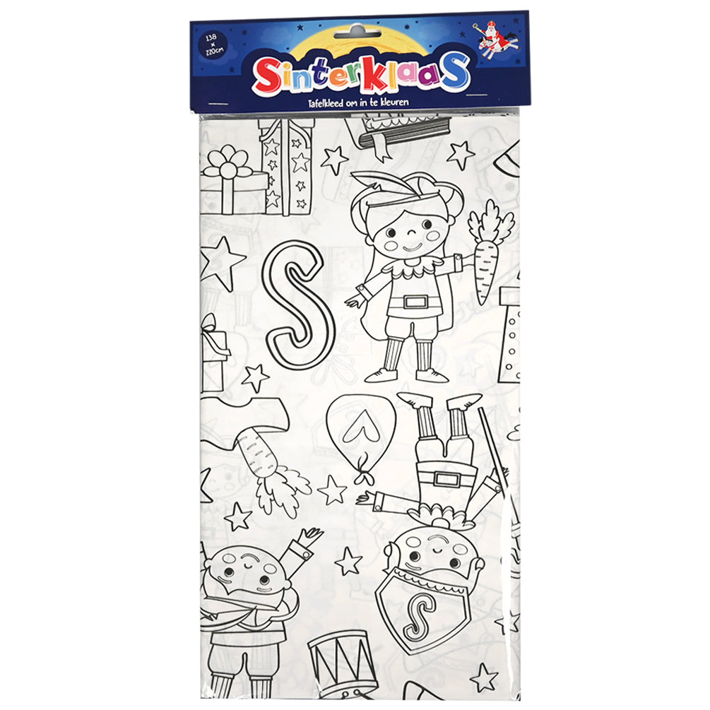 Wins Papier Tischdecke zum Ausmalen Sinterklaas 138 x 220 cm