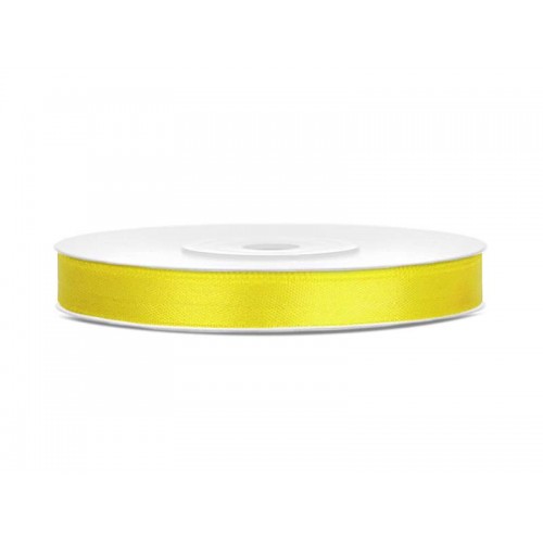 Satin ribbon 6 mm 25 m Yellow
