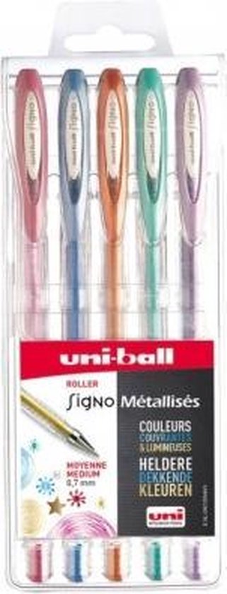 Uni Signo Gel Pen Metallic 5-Color Set 0.8 mm