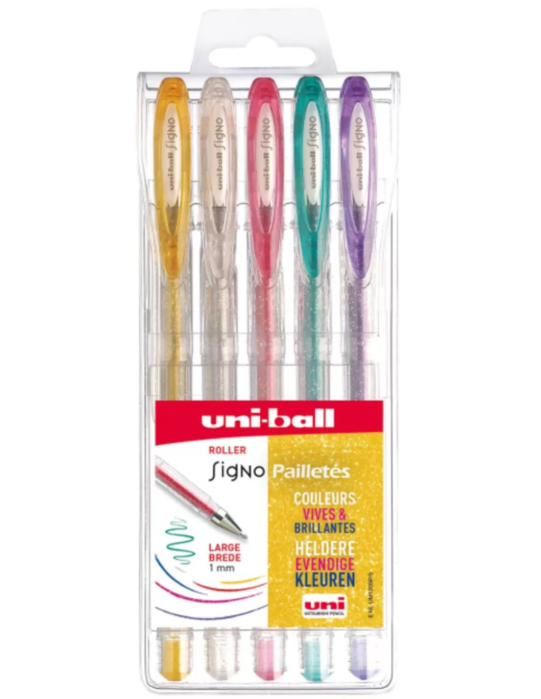 Uni Signo Gelpen Glitter 5 Set 1 mm
