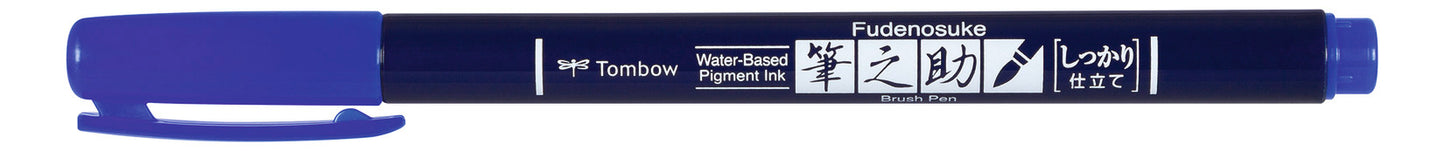 Tombow Fudenosuke Hard Tip Brush Pen Blauw
