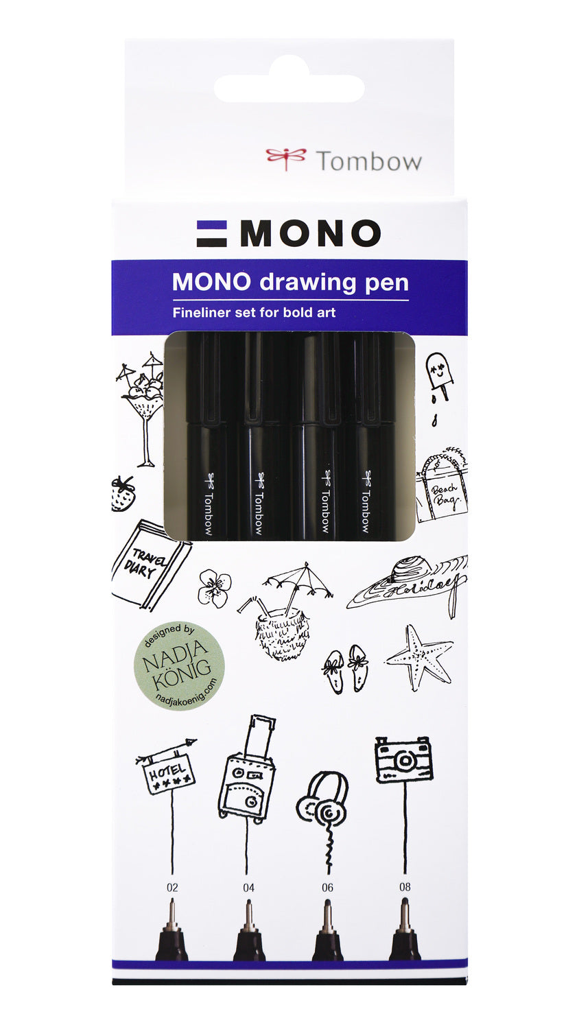 Tombow Mono Fineliner Set 4 stuks Bold